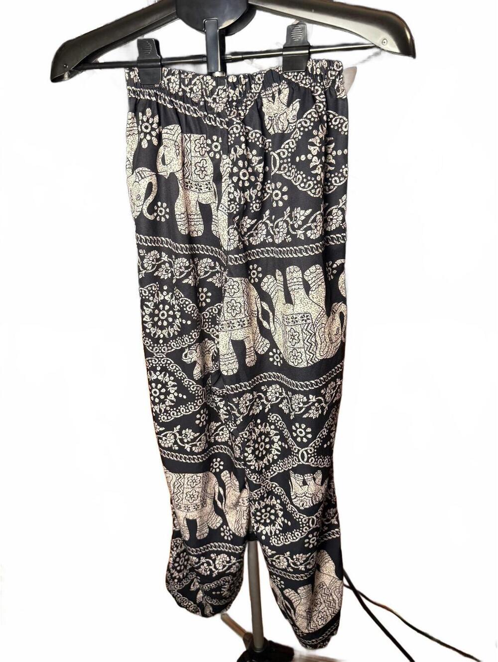 Shein Gypsy Yoga baggy Elephant Print all over Bohemian Style Pants sz S womens